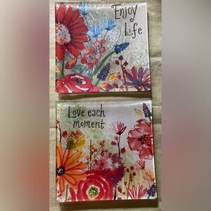 Cracker Barrel Decorative Plates LOVE EACH MOMENT & ENJOY LIFE, NEW 6"